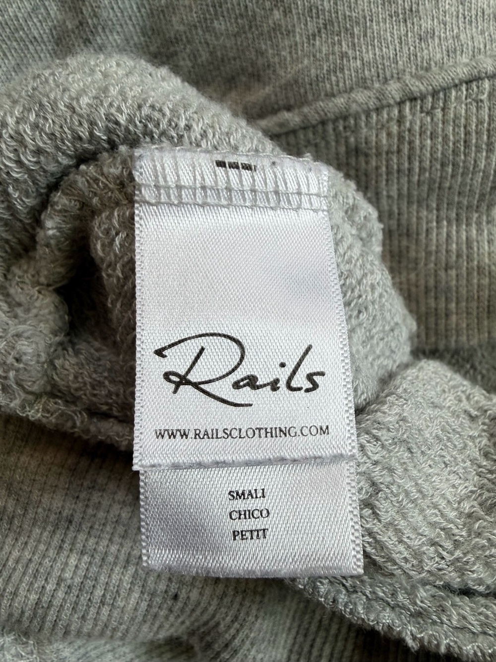 Rails Ryan Lace-Up Sweatshirt Heather Grey S Velvet Tie French Terry Pullover - Picture 6 of 10